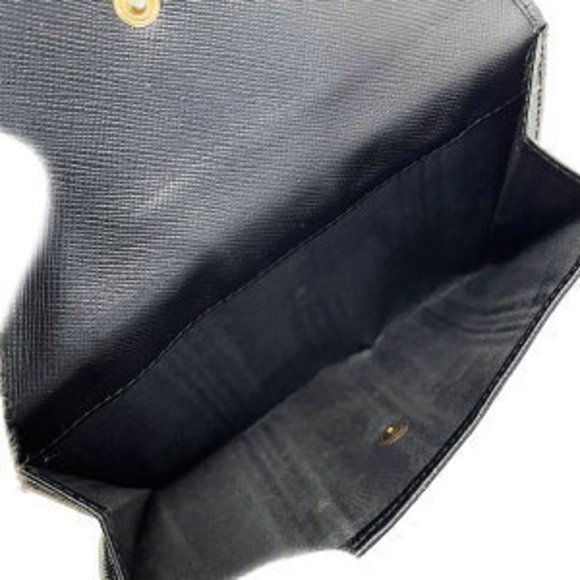 Prada Wallet Triangle Saffiano Leather Black Bifold Medium NERO - Picture 8 of 8
